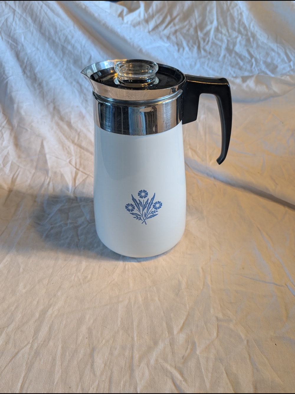 RESERVE Corningware White Insulated Pitcher with Blue Floral Design
